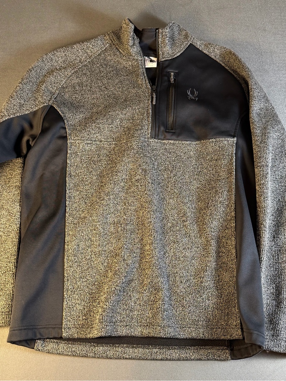 Spyder Men’s Gray and Black Half-Zip Performance Sweater